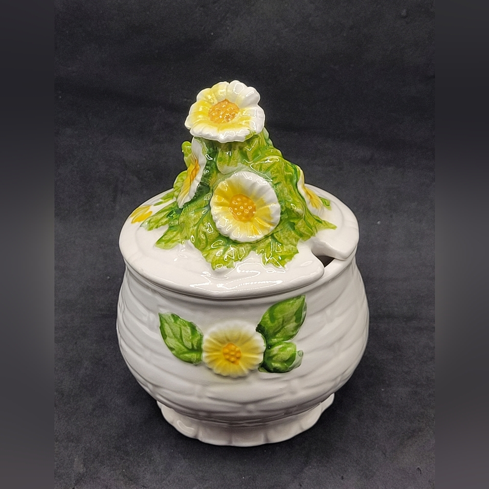 Vintage ESD Honey Jam Jelly Covered Dish w/ Daisy Design MR25137 Made In Japan